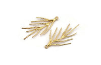 Gold Branch Charm, 4 Gold Plated Brass Tree Branch Charms With 1 Loop, Charms, Findings (41mm) N1229