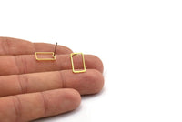Brass Rectangle Earring 12 Raw Brass Rectangle Stud Earrings (9x13x0.8mm) D0327 A1210