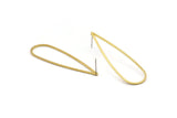Brass Drop Earring, 10 Raw Brass Drop Stud Earrings (52x15x1mm) D1282 A1249