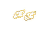 Brass Cloud Charm, 24 Raw Brass Cloud Shaped Charms With 1 Loop, Findings (22x13x0.60mm) A4638