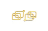 Brass Square Charm, 24 Raw Brass Square Charms With 1 Loop, Findings (20x13x0.60mm) A4634