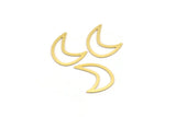 Brass Moon Blank, 12 Raw Brass Crescent Moon Blanks, Brass Blanks (24x11x0.60mm) A4644
