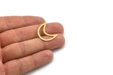 Brass Moon Blank, 12 Raw Brass Crescent Moon Blanks, Brass Blanks (24x11x0.60mm) A4644