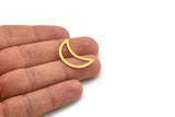 Brass Moon Blank, 12 Raw Brass Crescent Moon Blanks, Brass Blanks (28x12x0.60mm) A4647