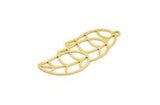 Brass Leaf Charm, 12 Raw Brass Branch Charms With 1 Loop, Charm Pendants (34x14x0.60mm) A4635