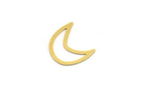Brass Moon Blank, 24 Raw Brass Crescent Moon Blanks, Brass Blanks (19x9x0.60mm) A4645