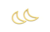 Brass Moon Blank, 24 Raw Brass Crescent Moon Blanks, Brass Blanks (19x8x0.60mm) A4646