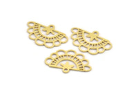 Brass Charm, 24 Raw Brass Ethnic Motif Charms With 1 Loop, Earring Charms, Pendant Charms (12x20x0.60mm) A4613