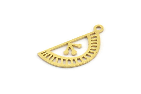 Brass Charm, 50 Raw Brass Ethnic Motif Charms With 1 Loop, Earring Charms, Pendant Charms (20x9x0.60mm) A4606