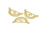 Brass Charm, 24 Raw Brass Ethnic Motif Charms With 2 Loops, Earring Charms, Pendant Charms, Connectors (13.5x27.5x0.60mm) A4622