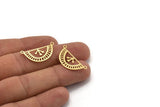 Brass Charm, 24 Raw Brass Ethnic Motif Charms With 2 Loops, Earring Charms, Pendant Charms, Connectors (13.5x27.5x0.60mm) A4622