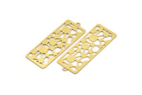 Brass Rectangle Charm, 6 Raw Brass Rectangle Charms With 1 Loop, Earrings, Pendants, Findings (45x16x0.60mm) A4609