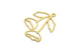 Brass Flower Charm, 24 Raw Brass Flower Shape Charms With 1 Loop, Charm Pendants (26x20x0.60mm) A4607