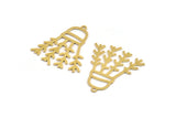 Brass Leaf Charm, 8 Raw Brass Branch Charms With 1 Loop, Charm Pendants, Hat Findings (30x27x0.60mm) A5166