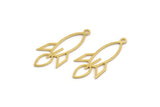 Brass Rocket Charm, 24 Raw Brass Rocket Shaped Charms With 1 Loop, Charm Pendants (30x13x0.60mm) A5149