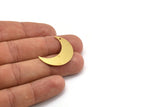 Brass Moon Charm, 8 Raw Brass Crescent Moon Shaped Charms With 1 Hole (29x10x0.60mm) A5138
