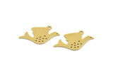 Brass Bird Charm, 12 Raw Brass Bird Shaped Charms With 1 Loop (15x13.5x0.60mm) A5180