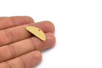 Yarım Daire Charm, 3 Delikli 10 Ham Pirinç Yarım Ay Bağlantı Parçası (11x30x0,60 mm) A5163