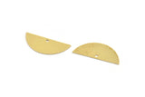 Semi Circle Charm, 10 Raw Brass Half Moon Charms With 1 Hole (11x28x0.60mm) A5162