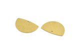 Semi Circle Charm, 12 Raw Brass Half Moon Charms With 1 Hole (12x18x0.60mm) A5160