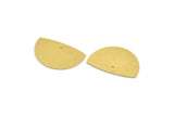 Semi Circle Charm, 8 Raw Brass Half Moon Charms With 1 Hole (16x24.5x0.60mm) A5161