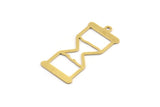 Brass Hourglass Charm, 12 Raw Brass Hourglass Shaped Charms With 1 Loop (32.5x15.5x0.60mm) A5185