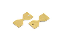 Brass Hourglass Charm, 24 Raw Brass Hourglass Shaped Charms With 1 Hole (16x7.5x0.60mm) A5181