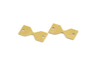 Brass Hourglass Charm, 24 Raw Brass Hourglass Shaped Charms With 2 Holes, Connector Findings (16x7.5x0.60mm) A5182