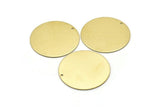 Brass Round Charm, 2 Raw Brass Charms With 1 Hole, Pendants, Findings (35x0.80mm) M02973