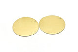 Brass Round Charm, 2 Raw Brass Charms With 1 Hole, Pendants, Findings (35x0.80mm) M02973