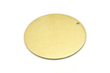 Brass Round Charm, 2 Raw Brass Charms With 1 Hole, Pendants, Findings (35x0.80mm) M02973