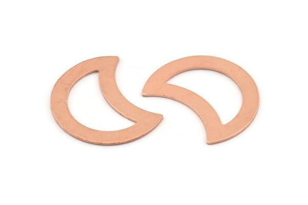 Copper Moon Blank, 10 Raw Copper Moon Stamping Blanks, Findings (25x15x0.70mm) M758