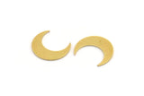 Brass Moon Blank, 24 Raw Brass Crescent Moon Blanks, Brass Blanks (13.5x4.5x0.60mm) A5188