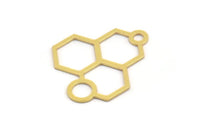 Pirinç Altıgen Charm, 1 Döngülü 24 Ham Pirinç Altıgen Şekilli Charm, Küpe Parçaları, Geometrik Charmlar (26x21x0,60 mm) A5202