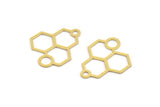 Pirinç Altıgen Charm, 1 Döngülü 24 Ham Pirinç Altıgen Şekilli Charm, Küpe Parçaları, Geometrik Charmlar (26x21x0,60 mm) A5202