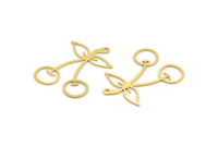Brass Fruit Charm, 24 Raw Brass Cherry Shaped Charms With 1 Loop, Findings (29x22x0.60mm) A5200