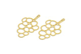 Brass Fruit Charm, 12 Raw Brass Grape Shaped Charms With 1 Loop, Findings (38x23x0.60mm) A5193