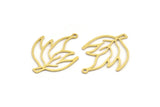 Brass Leaf Charm, 24 Raw Brass Leaf Charms With 1 Loop, Charm Pendants (29x22x0.60mm) A5194