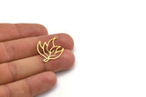 Brass Leaf Charm, 24 Raw Brass Leaf Charms With 1 Loop, Charm Pendants (29x22x0.60mm) A5194