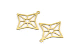 Brass Star Charm, 24 Raw Brass North Star Charms With 1 Loop, Findings (26x24.5x0.60mm) A5189