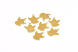 Brass Ghost Blank, 24 Raw Brass Ghost Blanks With 1 Loop (15x13x0.4mm) A0718