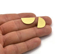 Semi Circle Blank, 12 Raw Brass Half Moon Blanks, Stamping Blanks (22x12x0.60mm) A4687