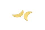 Brass Moon Blank, 24 Raw Brass Crescent Moon Shaped Blanks, Findings (16x5x0.60mm) A4694