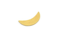 Brass Moon Blank, 24 Raw Brass Crescent Moon Shaped Blanks, Findings (16x5x0.60mm) A4694