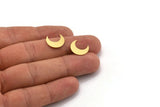 Brass Moon Blank, 24 Raw Brass Crescent Moon Blanks, Brass Blanks (14x5x0.60mm) A4685