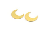 Brass Moon Blank, 24 Raw Brass Crescent Moon Blanks, Brass Blanks (14x5x0.60mm) A4685