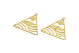 Brass Triangle Charm, 8 Raw Brass Triangle Shaped Charms With 1 Loop (31x32x0.60mm) A5199