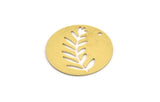 Brass Leaf Charm, 6 Raw Brass Leaf Charms With 1 Hole, Charm Pendants (25x0.60mm) A4745