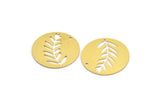 Brass Leaf Charm, 6 Raw Brass Leaf Charms With 1 Hole, Charm Pendants (25x0.60mm) A4745