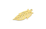 Brass Leaf Charm, 12 Raw Brass Leaf Charms With 1 Loop, Findings (31x15x0.60mm) A4664